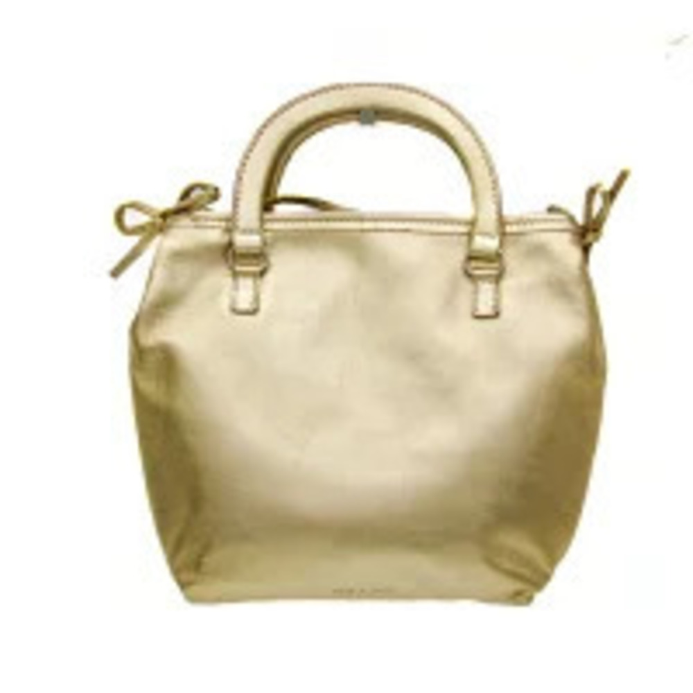 Prada Bow Metal Leather 2Way Shoulder Bag Gold